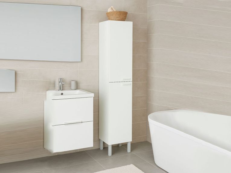 Mobile colonna bagno classico 2 ante 30x182h cm bianco lucido - Ark