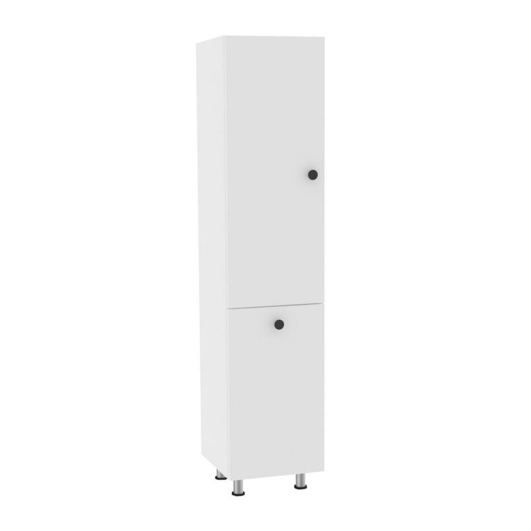 Mobile Colonna Bianco 2 Ripiani 2 Ante 35x32x155h cm, Portabiancheria - Cropani