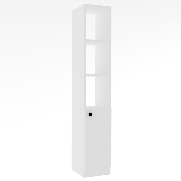 Mobile Colonna Bianco 3 Ripiani Un'anta 30x30x170h cm, 5 Vani - Leuca