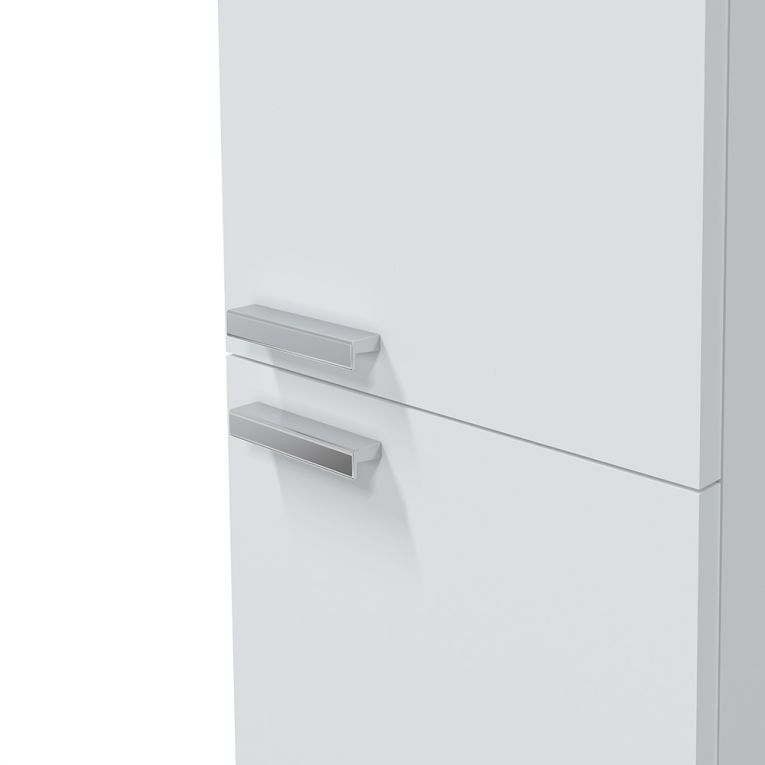 Mobile Colonna Bianco Lucido Grigio 3 Ripiani 2 Ante 30x25x182h cm, Reversibile - Nin