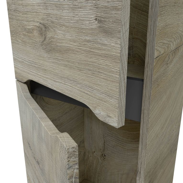 Mobile Colonna Marrone Rovere Grigio Nero Antracite 3 Ripiani 2 Ante 30x25x182h cm, Reversibile - Trogir