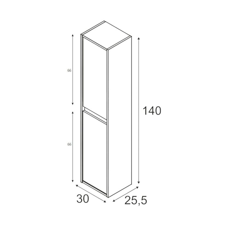 Mobile colonna sospeso 2 ante 30x140h cm quercia - Aladin