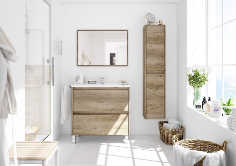 Mobile colonna sospeso 2 ante 30x140h cm quercia - Aladin