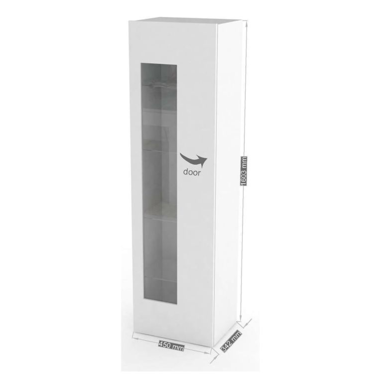 Mobile colonna vetrina 45x34x162h cm bianco lucido - Adatka