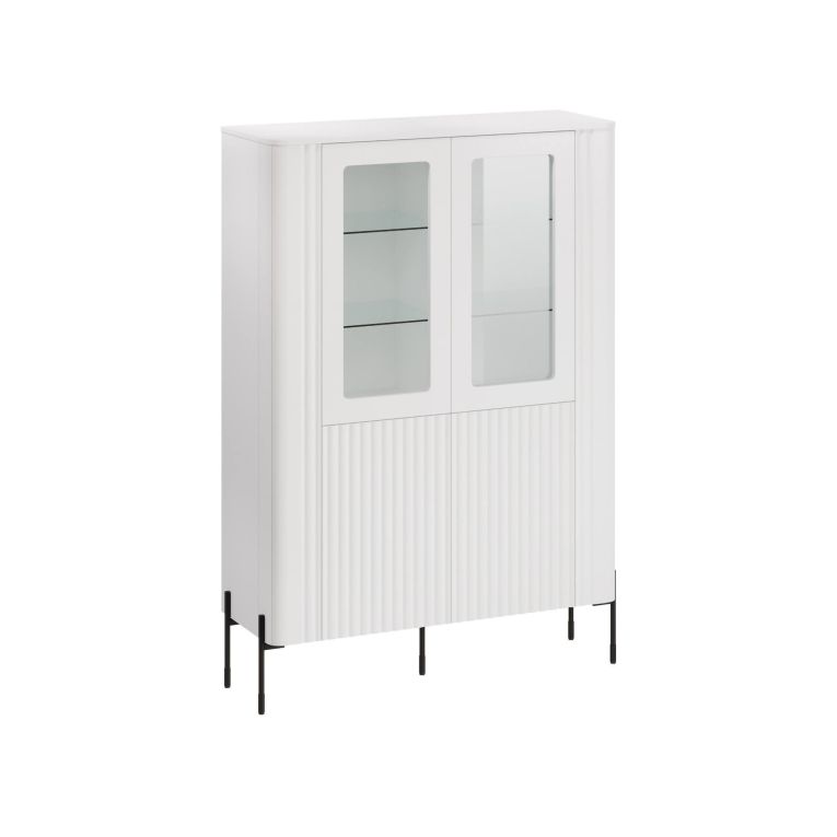 Mobile con vetrina 2 ante 110x39x160h cm bianco - Cimino