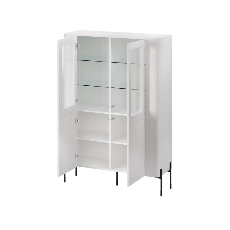 Mobile con vetrina 2 ante 110x39x160h cm bianco - Cimino
