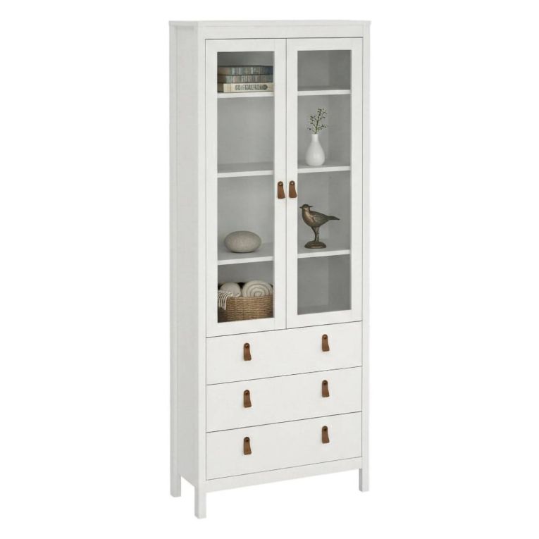 Mobile con vetrina 2 ante 78x32x199h cm bianco - Lazio