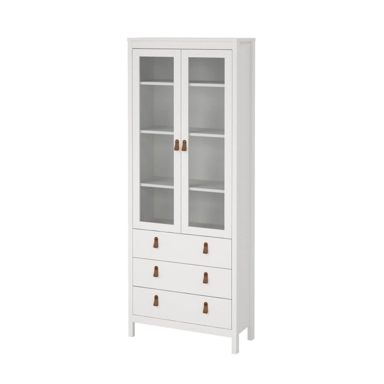 Mobile con vetrina 2 ante 78x32x199h cm bianco - Lazio