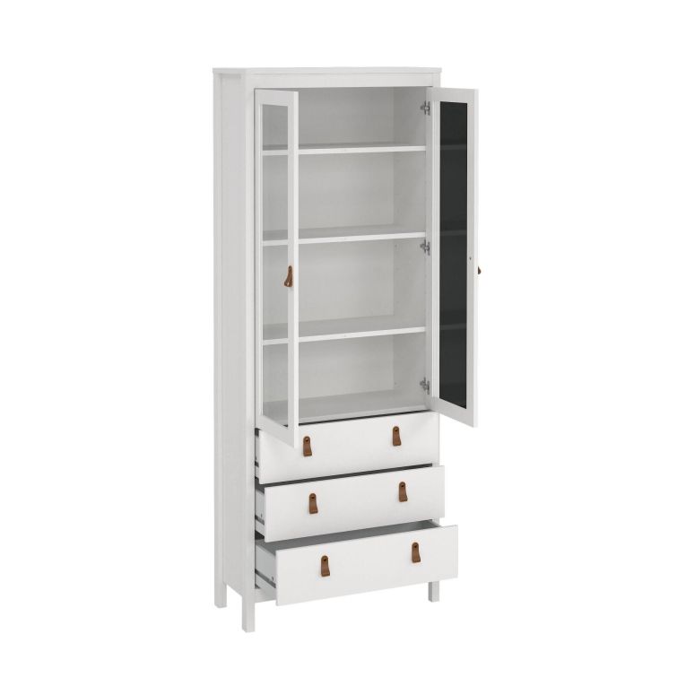 Mobile con vetrina 2 ante 78x32x199h cm bianco - Lazio