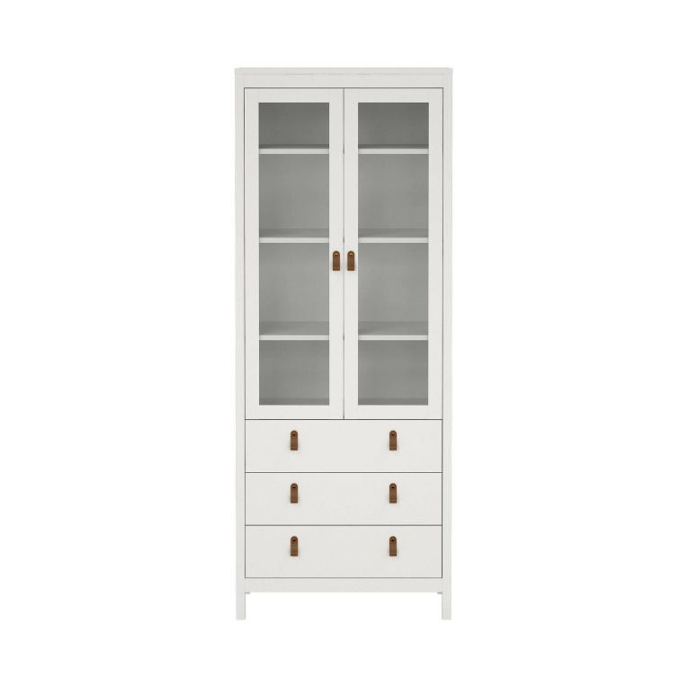 Mobile con vetrina 2 ante 78x32x199h cm bianco - Lazio