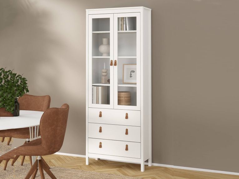 Mobile con vetrina 2 ante 78x32x199h cm bianco - Lazio