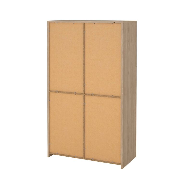 Mobile con vetrina 3 ante 100x48x170h cm rovere e bianco lucido - Reykjavik