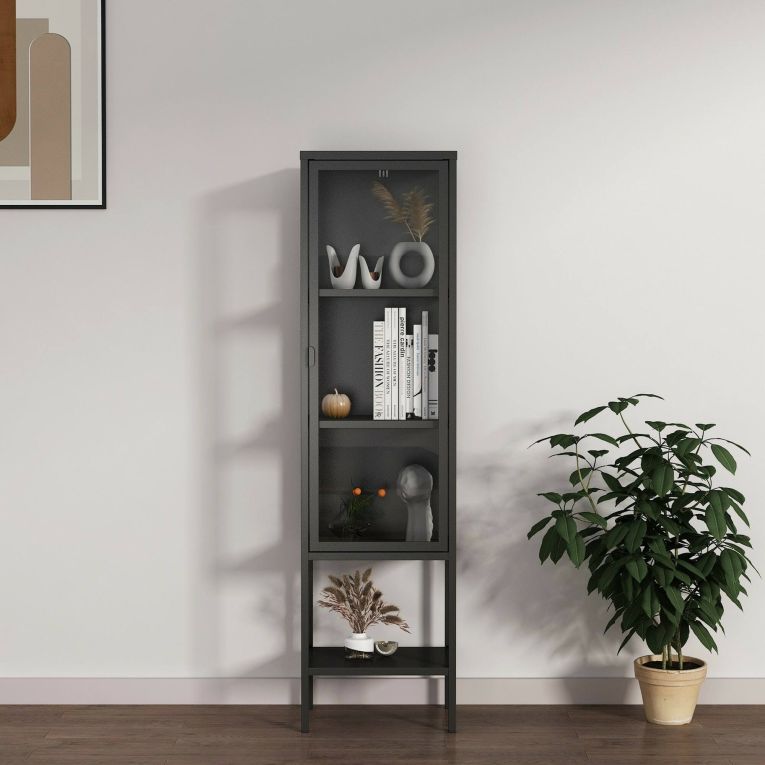 Mobile con vetrina 42x35x160h cm ardesia - Laces
