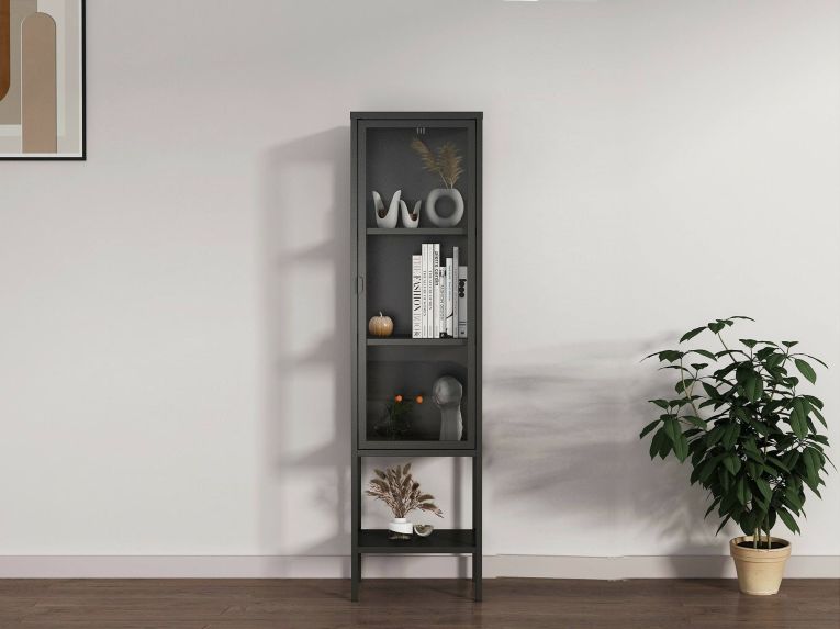 Mobile con vetrina 42x35x160h cm ardesia - Laces