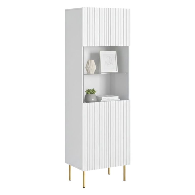 Mobile con vetrina 59x42x182h cm bianco - Raccuja