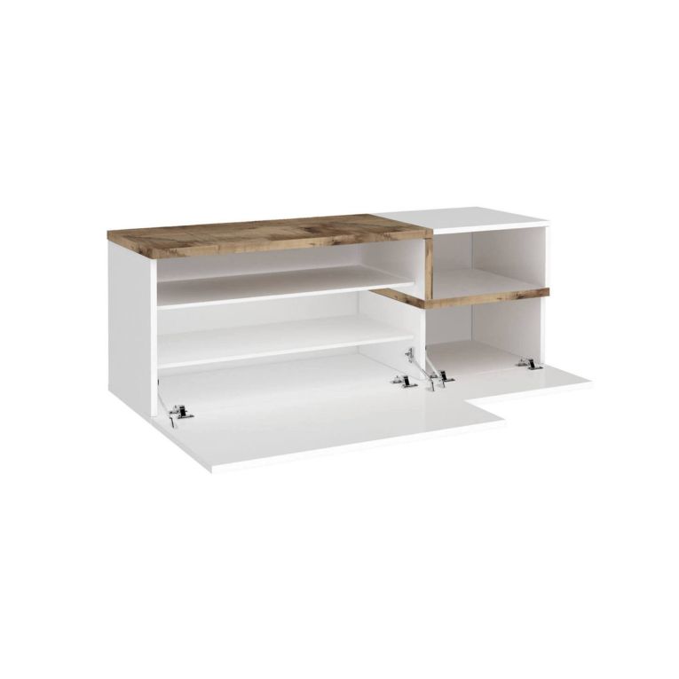 Mobile da ingresso 2 ante bianco lucido e acero 120x54h cm - Aska