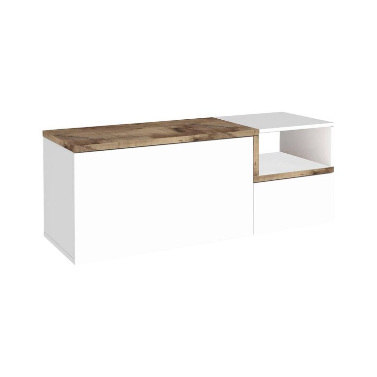 Mobile da ingresso 2 ante bianco lucido e acero 120x54h cm - Aska