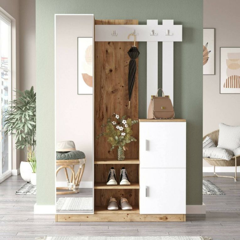 Mobile da ingresso 2 ante quercia e bianco 113x179h cm - Arco