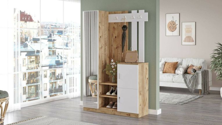 Mobile da ingresso 2 ante quercia e bianco 113x179h cm - Arco