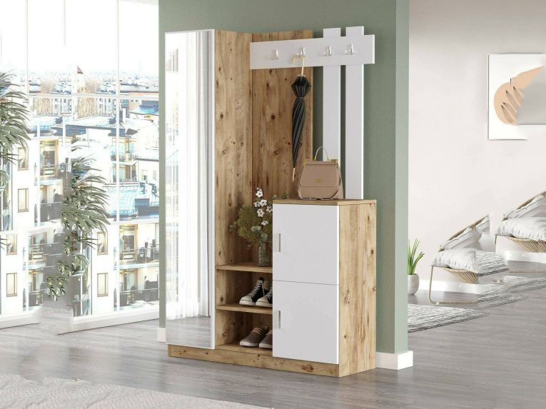 Mobile da ingresso 2 ante quercia e bianco 113x179h cm - Arco
