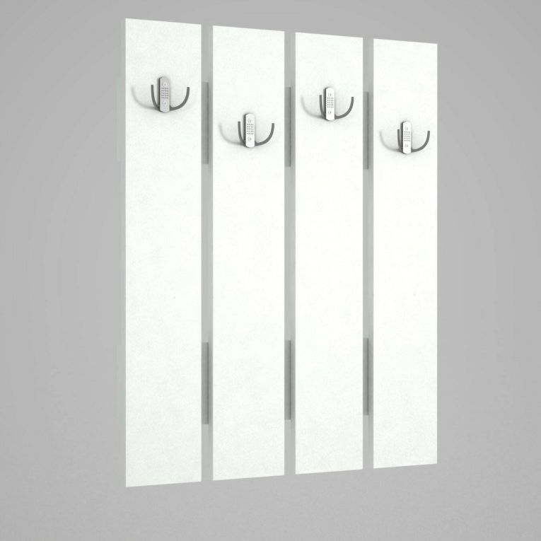 Mobile da ingresso Aldebaran, Entratina appendiabiti, Composizione per atrio, Consolle portaoggetti multifunzione, 65x4 h80 cm, Bianco
