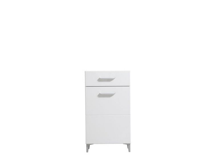 Mobile da Ingresso Bianco 2 Ripiani un Cassetto 58x35x104.5h cm, Un'anta - Ossona