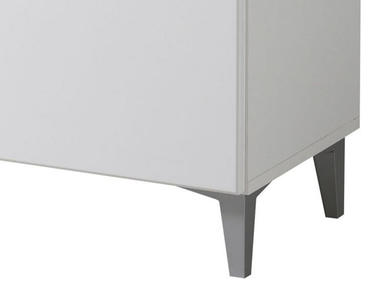 Mobile da Ingresso Bianco 2 Ripiani un Cassetto 58x35x104.5h cm, Un'anta - Ossona