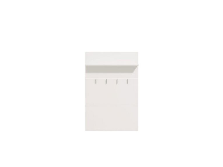 Mobile da Ingresso Bianco Bianco un Ripiano Appendiabiti 76x19.5x114h cm, Installazione Sospeso - Valdemone