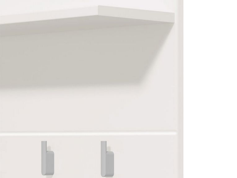 Mobile da Ingresso Bianco Bianco un Ripiano Appendiabiti 76x19.5x114h cm, Installazione Sospeso - Valdemone