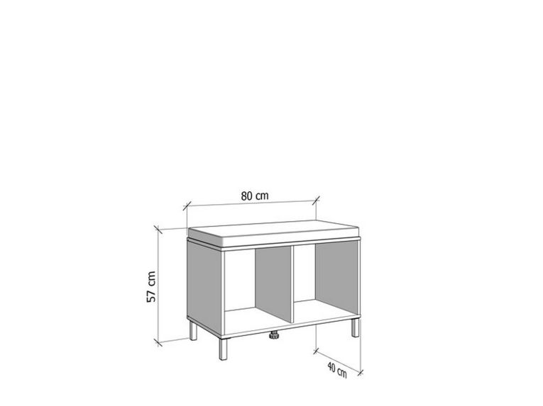 Mobile da Ingresso Bianco Crema Grigio Chiaro un Ripiano 2 Ante 80x40x57h cm, 2 Vani - Marciana