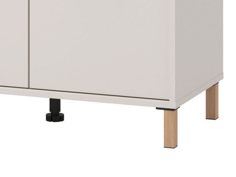 Mobile da Ingresso Bianco Crema Grigio Chiaro un Ripiano 2 Ante 80x40x57h cm, 2 Vani - Marciana