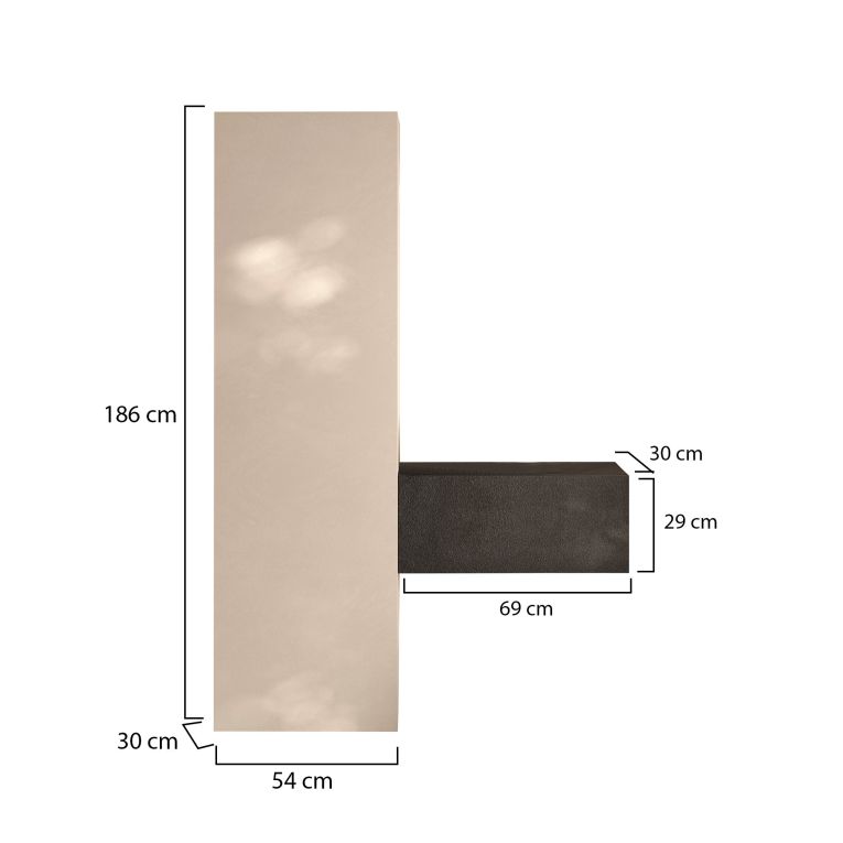 Mobile da Ingresso Bianco Crema Marrone Noce 15 Paia Cassetti 123x30x186h cm, 4 Ripiani Made in Italy - Faicchio
