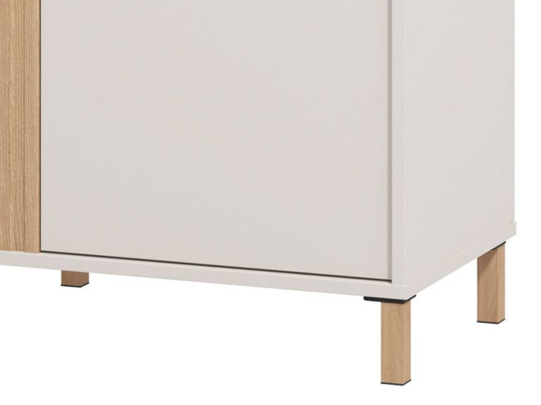 Mobile da Ingresso Bianco Crema Marrone un Cassetto 2 Ripiani 59.5x40x103h cm, Un'anta - Carducci