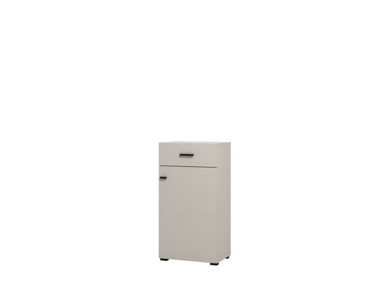 Mobile da Ingresso Bianco Crema Nero un Cassetto 2 Ripiani 51.5x35x98h cm, Un'anta - Trevi