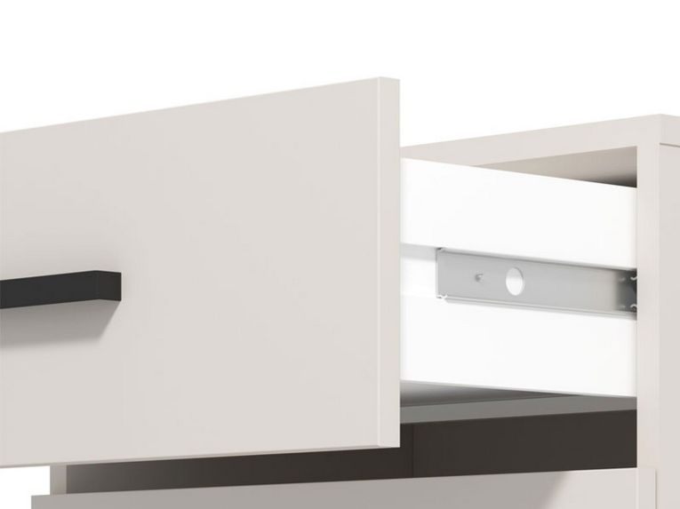 Mobile da Ingresso Bianco Crema Nero un Cassetto 2 Ripiani 51.5x35x98h cm, Un'anta - Trevi
