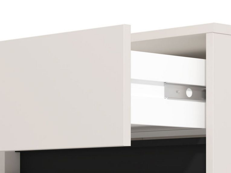 Mobile da Ingresso Bianco Crema Nero un Cassetto 2 Ripiani 54.5x40x109.5h cm, Un'anta - Pollenza
