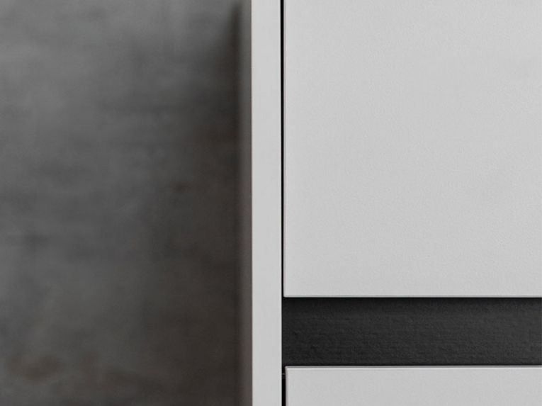 Mobile da Ingresso Bianco Crema Nero un Cassetto 2 Ripiani 54.5x40x109.5h cm, Un'anta - Pollenza