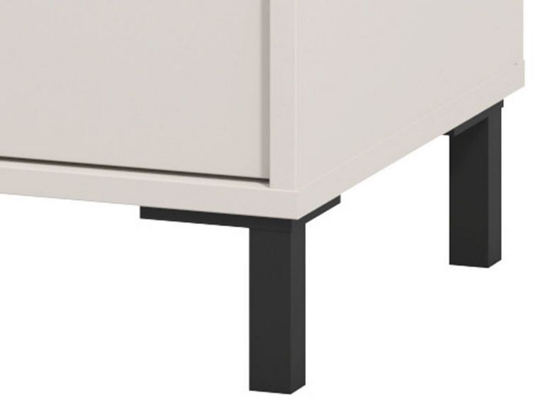 Mobile da Ingresso Bianco Crema Nero un Cassetto 2 Ripiani 54.5x40x109.5h cm, Un'anta - Pollenza