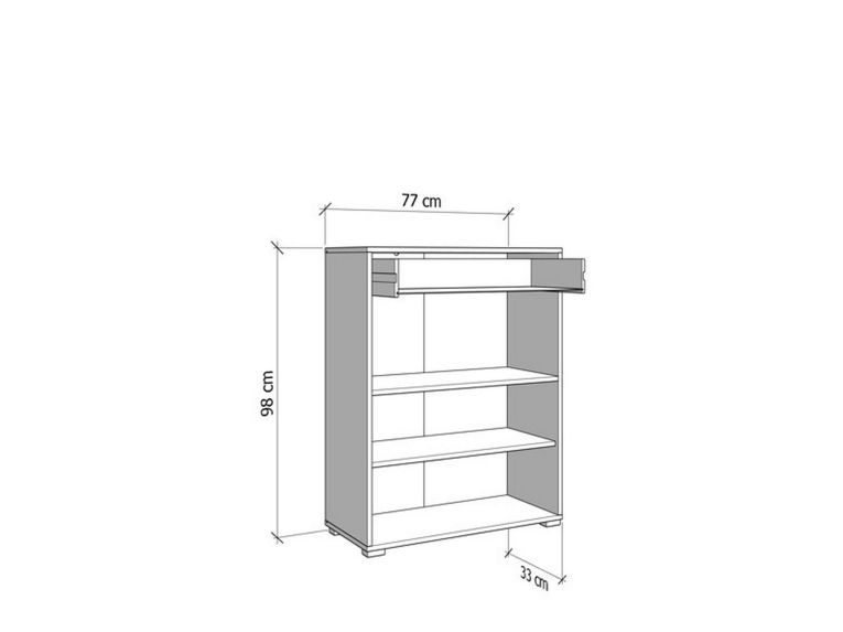 Mobile da Ingresso Bianco Crema Nero un Cassetto 2 Ripiani 77x35x98h cm, 2 Ante - Torrice