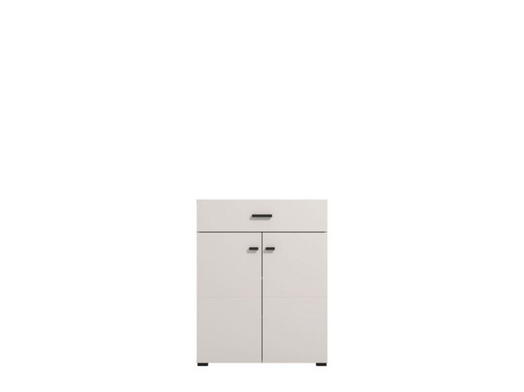 Mobile da Ingresso Bianco Crema Nero un Cassetto 2 Ripiani 77x35x98h cm, 2 Ante - Torrice