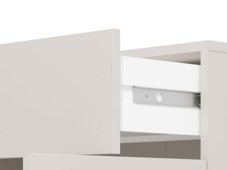 Mobile da Ingresso Bianco Crema Nero un Cassetto 2 Ripiani 77x35x98h cm, 2 Ante - Torrice