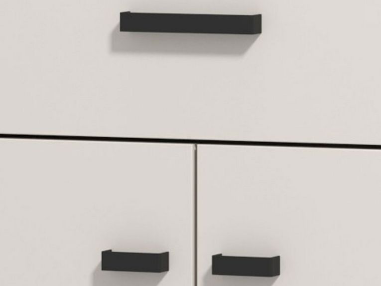 Mobile da Ingresso Bianco Crema Nero un Cassetto 2 Ripiani 77x35x98h cm, 2 Ante - Torrice
