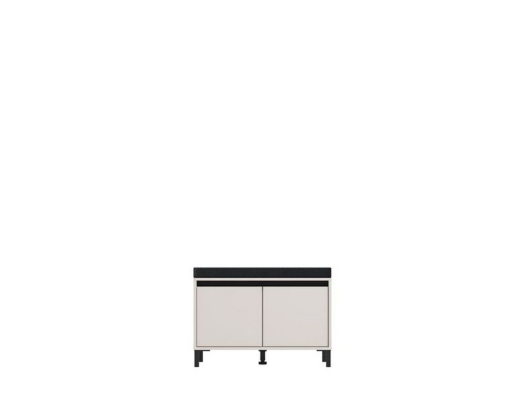 Mobile da Ingresso Bianco Crema Nero un Ripiano 2 Ante 80x40x57h cm, 2 Vani - Force