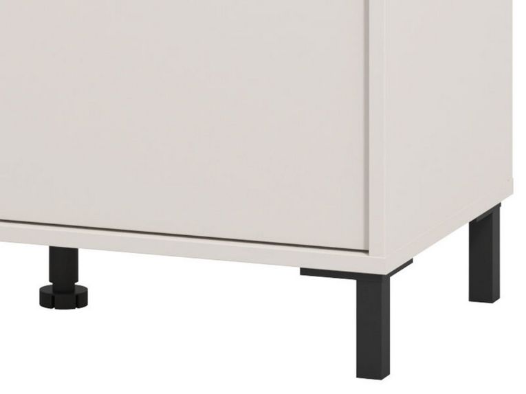 Mobile da Ingresso Bianco Crema Nero un Ripiano 2 Ante 80x40x57h cm, 2 Vani - Force