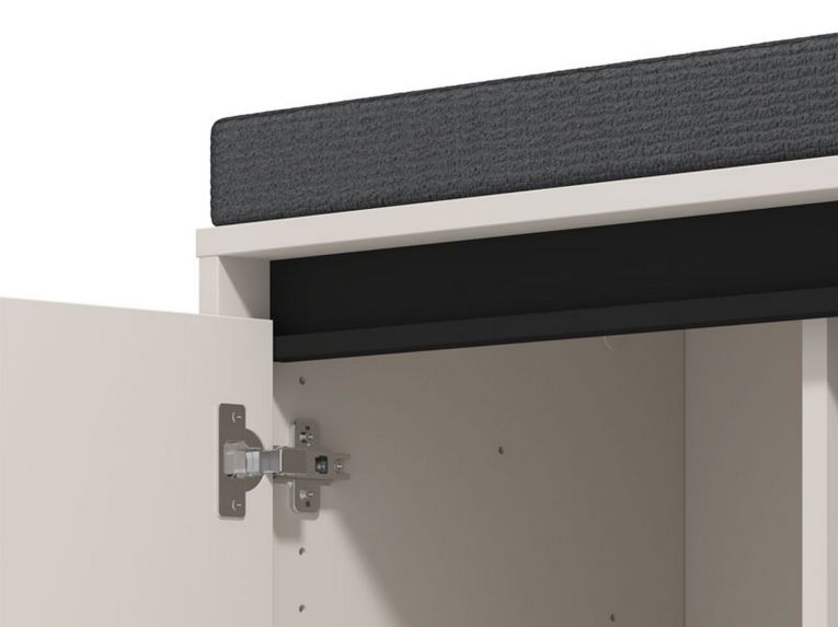 Mobile da Ingresso Bianco Crema Nero un Ripiano 2 Ante 80x40x57h cm, 2 Vani - Force