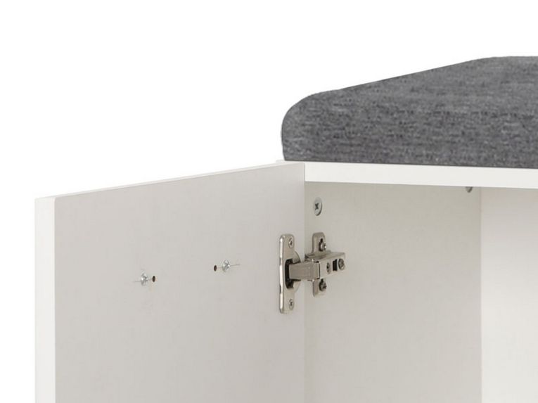 Mobile da Ingresso Bianco Grigio Scuro un Ripiano 2 Ante 79x35x45h cm, 2 Vani - Cannole