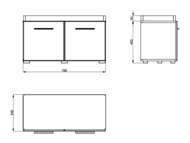 Mobile da Ingresso Bianco Grigio Scuro un Ripiano 2 Ante 79x35x45h cm, 2 Vani - Cannole