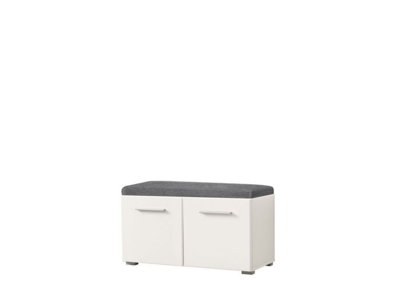 Mobile da Ingresso Bianco Grigio Scuro un Ripiano 2 Ante 79x35x45h cm, 2 Vani - Cannole