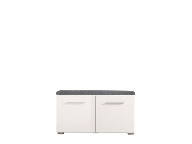 Mobile da Ingresso Bianco Grigio Scuro un Ripiano 2 Ante 79x35x45h cm, 2 Vani - Cannole