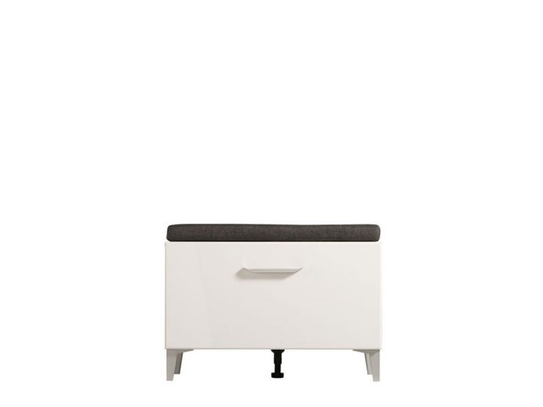 Mobile da Ingresso Bianco Grigio Scuro un Ripiano Un'anta 74.5x35x53h cm, 2 Vani - Ceranesi
